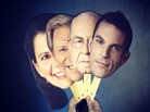 Masks created for NPR's Friday Night Spin party, featuring journalists (l-r) Melissa Block, Ken Rudin, Carl Kasell and Ari Shapiro. Masks created for NPR's Friday Night Spin party, featuring journalists (l-r) Melissa Block, Ken Rudin, Carl Kasell and Ari Shapiro.