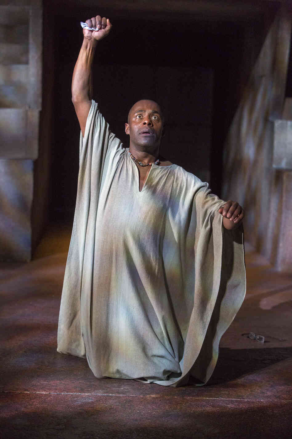 Patterson Joseph plays Brutus, the friend whose betrayal wounds Caesar most — and whose suicide caps off the play's second act. Patterson Joseph plays Brutus, the friend whose betrayal wounds Caesar most — and whose suicide caps off the play's second act.