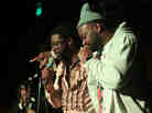 Adrian Younge (left) and Ghostface onstage at the Seattle stop of their tour last week.