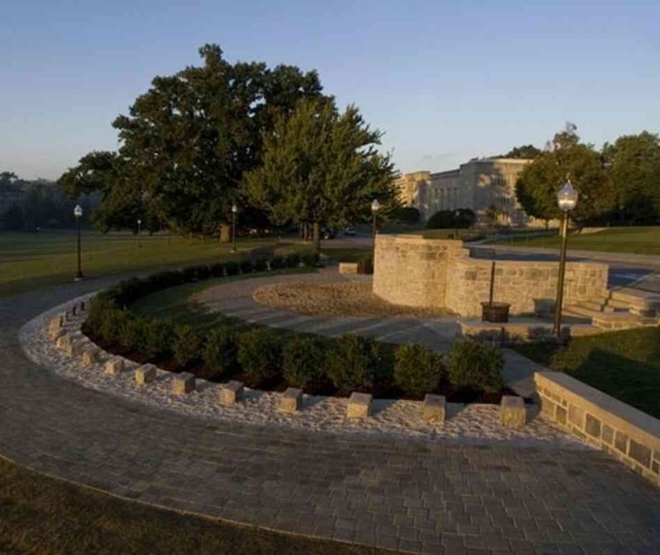 The memorial Hokie stones at Virginia Tech, erected to honor the 32 victims of the 2007 campus shooting. The memorial Hokie stones at Virginia Tech, erected to honor the 32 victims of the 2007 campus shooting.