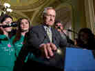 Senate Majority Leader Harry Reid, D-Nev., speaks after losing a vote on broader background checks for gun buyers, Wednesday at the Capitol.