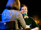 Host Ophira Eisenberg interviews V.I.P. (Very Important Puzzler) Michael Ian Black. Host Ophira Eisenberg interviews V.I.P. (Very Important Puzzler) Michael Ian Black.