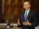 President Obama speaks Thursday during an interfaith service at Cathedral of the Holy Cross in Boston. President Obama speaks Thursday during an interfaith service at Cathedral of the Holy Cross in Boston.