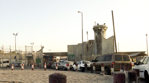 Israel built a permanent checkpoint at Qalandia after the second intifada began. It is one of many Israeli checkpoints throughout the West Bank.