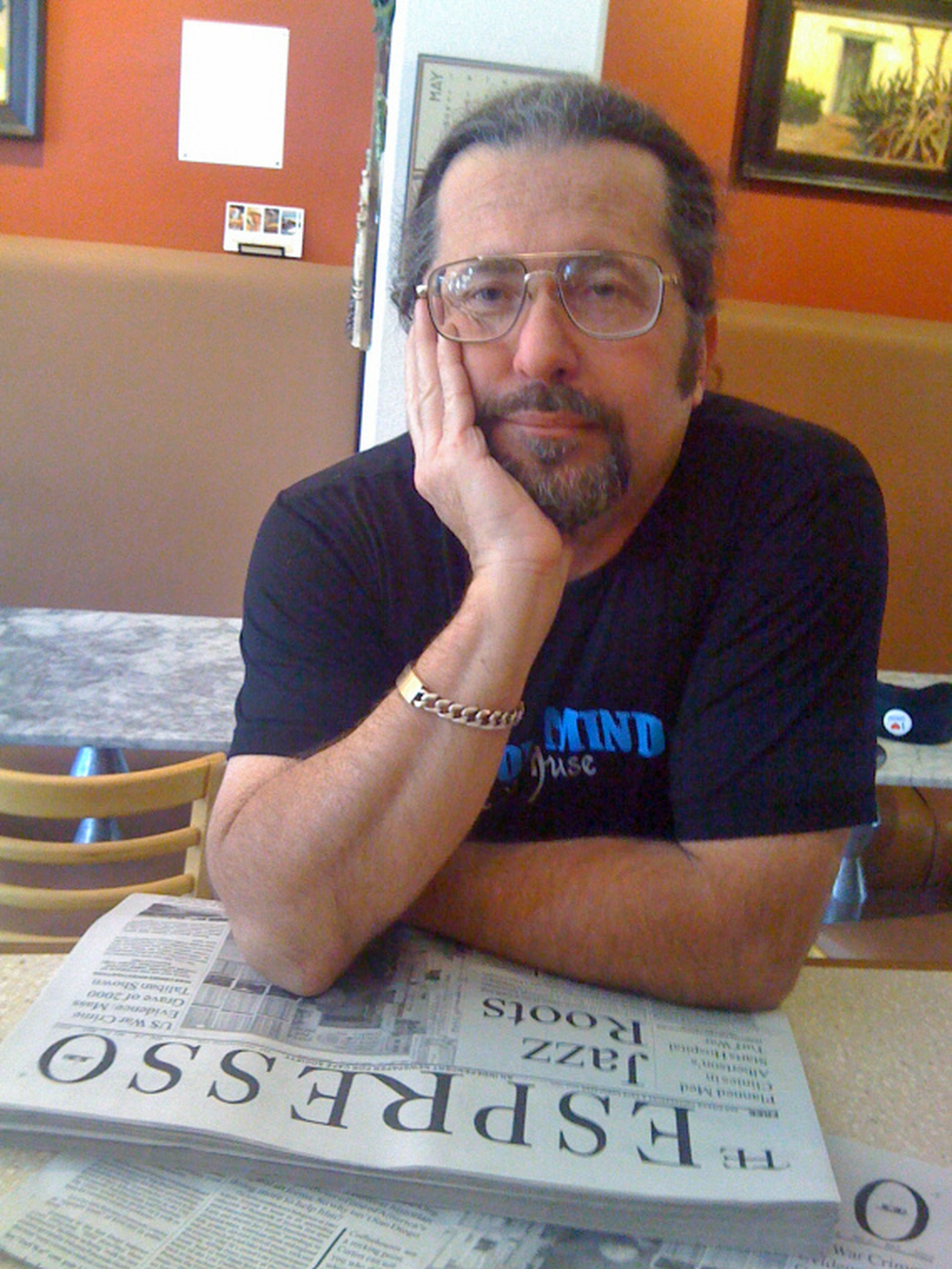 John Rippo in July 2012 in a coffeehouse called Espresso Mio, in San Diego's Mission Hills neighborhood.