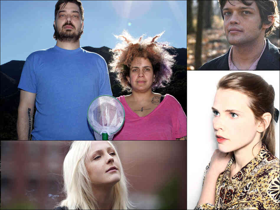 Clockwise from upper left: Aesop Rock and Kimya Dawson of The Uncluded, guitarist William Tyler, singer Cassandra Jenkins and Laura Marling Clockwise from upper left: Aesop Rock and Kimya Dawson of The Uncluded, guitarist William Tyler, singer Cassandra Jenkins and Laura Marling