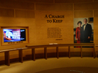 A portion of an exhibit is shown in the museum area at the George W. Bush Presidential Library and Museum in Dallas on April 16. The George W. Bush Presidential Center, which includes the library, museum and policy institute, will be dedicated Thursday at Southern Methodist University in Dallas. A portion of an exhibit is shown in the museum area at the George W. Bush Presidential Library and Museum in Dallas on April 16. The George W. Bush Presidential Center, which includes the library, museum and policy institute, will be dedicated Thursday at Southern Methodist University in Dallas.