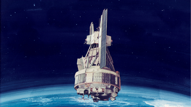 An artist's rendering of the Nimbus 1. (NASA)