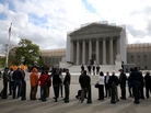 People line up to enter the U.S. Supreme Court on Tuesday. All of the court's archived audio, dating back to 1955, has now been digitized for public access online. People line up to enter the U.S. Supreme Court on Tuesday. All of the court's archived audio, dating back to 1955, has now been digitized for public access online.