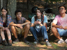 A ragtag group of amateur birders pursue a rare North American duck in A Birder's Guide to Everything. Pictured (from left): Katie Chang, Alex Wolff, Kodi Smit-McPhee and Michael Chen. A ragtag group of amateur birders pursue a rare North American duck in A Birder's Guide to Everything. Pictured (from left): Katie Chang, Alex Wolff, Kodi Smit-McPhee and Michael Chen.
