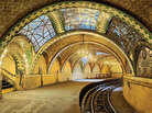 The elaborately tiled City Hall subway station in New York City — still extant but now closed to the public, alas — used the Guastavino touch to convince wary city dwellers to head underground for a train trip. The elaborately tiled City Hall subway station in New York City — still extant but now closed to the public, alas — used the Guastavino touch to convince wary city dwellers to head underground for a train trip.