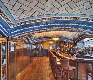 A closeup of the bar in New York City's Vanderbilt Hotel shows the intricate detail of the Guastavino Company's elegant ceiling work. A closeup of the bar in New York City's Vanderbilt Hotel shows the intricate detail of the Guastavino Company's elegant ceiling work.