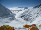On Mount Everest, a fistfight allegedly broke out near Camp Three, between climbers and Sherpas. This file photo shows the view from Camp Three at 24,000 feet on the mountain's Lhotse Face. On Mount Everest, a fistfight allegedly broke out near Camp Three, between climbers and Sherpas. This file photo shows the view from Camp Three at 24,000 feet on the mountain's Lhotse Face.