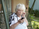 Woman listening to headphones. Woman listening to headphones.