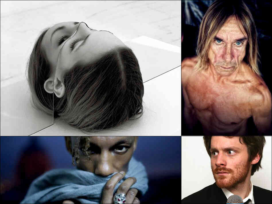 Clockwise from upper left: Cover art for The National's Trouble Will Find Me, Iggy Pop, Walker Lukens and Tricky Clockwise from upper left: Cover art for The National's Trouble Will Find Me, Iggy Pop, Walker Lukens and Tricky