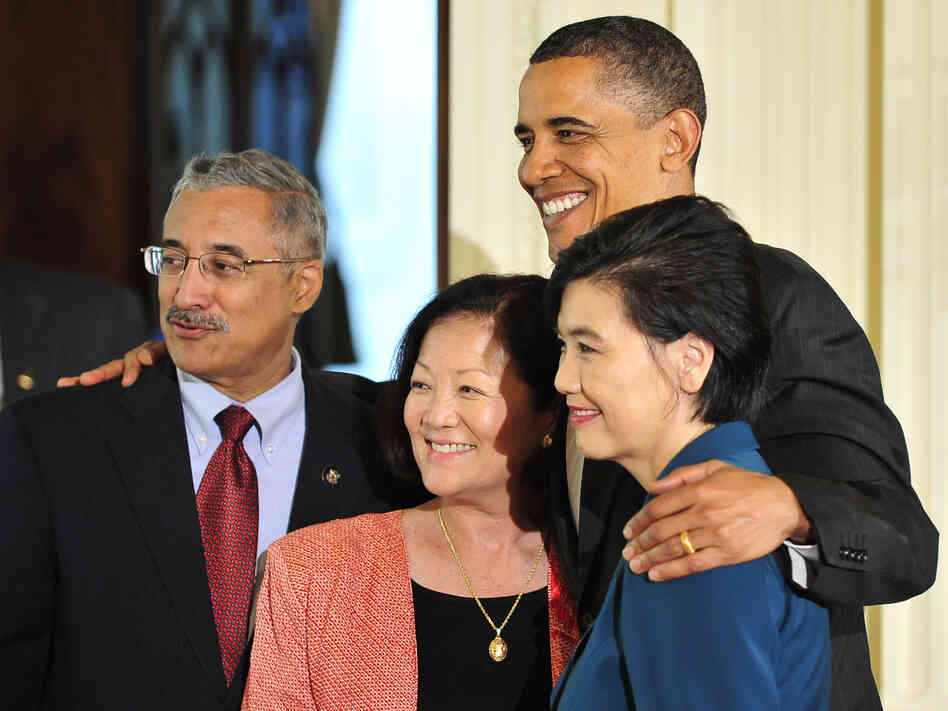 Reps. Bobby Scott of Virginia, Mazie Hirono of Hawaii and Judy Chu of California pose with President Obama in 2010, during a reception to celebrate Asian-Pacific American Heritage Month. Reps. Bobby Scott of Virginia, Mazie Hirono of Hawaii and Judy Chu of California pose with President Obama in 2010, during a reception to celebrate Asian-Pacific American Heritage Month.
