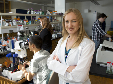 Woman in a lab coat