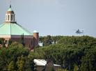The helicopter carrying Pope Emeritus Benedict XVI lands at the Vatican on Thursday. The helicopter carrying Pope Emeritus Benedict XVI lands at the Vatican on Thursday.