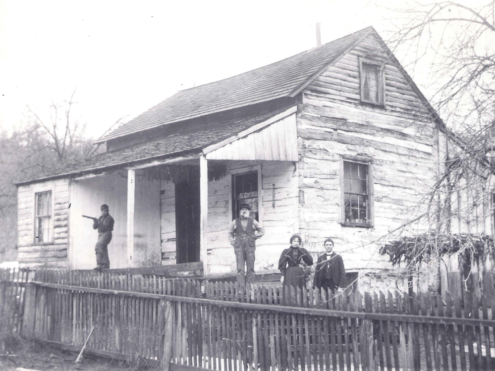 A typical Buckwheat Dutch two-room log house circa 1896.