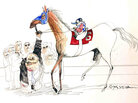 When illustrator Ralph Steadman accepted an assignment with writer Hunter S. Thompson at the Kentucky Derby, he never imagined the weekend that would ensue. Here, Steadman depicts the race's winner, a colt named Dust Commander. When illustrator Ralph Steadman accepted an assignment with writer Hunter S. Thompson at the Kentucky Derby, he never imagined the weekend that would ensue. Here, Steadman depicts the race's winner, a colt named Dust Commander.