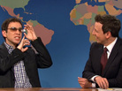 Fred Armisen demonstrates Google Glass to Seth Meyers on Saturday Night Live. Fred Armisen demonstrates Google Glass to Seth Meyers on Saturday Night Live.