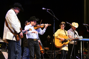 Asleep at the Wheel features drummer David Sanger, bassist Dave Miller, fiddler-singer Jason Roberts, singer Elizabeth McQueen, pianist Dan Walton and steel guitarist Eddie Rivers.