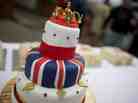 Where the streets are lined with cake: This royal-themed cake was served during a street party in South London last June as part of celebrations of Queen Elizabeth II's Diamond Jubilee.