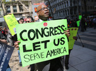 Federal employees demonstrate against the U.S. budget sequester, outside New York's Federal Plaza on Tuesday. Federal employees demonstrate against the U.S. budget sequester, outside New York's Federal Plaza on Tuesday.