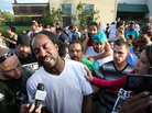 Charles Ramsey talks to media Tuesday as people congratulate him for having helped some women get out of a Cleveland home. Amanda Berry, Gina DeJesus, Michelle Knight and a 6-year-old girl were rescued from the house. Charles Ramsey talks to media Tuesday as people congratulate him for having helped some women get out of a Cleveland home. Amanda Berry, Gina DeJesus, Michelle Knight and a 6-year-old girl were rescued from the house.
