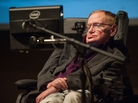 British cosmologist Stephen Hawking gives a talk to workers at Cedars-Sinai Medical Center in Los Angeles on April 9. British cosmologist Stephen Hawking gives a talk to workers at Cedars-Sinai Medical Center in Los Angeles on April 9.