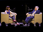 Former Congressman Barney Frank chats with host Ophira Eisenberg at the Wilbur Theatre in Boston, Mass. Former Congressman Barney Frank chats with host Ophira Eisenberg at the Wilbur Theatre in Boston, Mass.