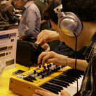 Attendees at the 2012 show of the National Association of Music Merchants. MIDI was first demonstrated at the NAMM show in 1983; today, it's built into most of the gear at the show.