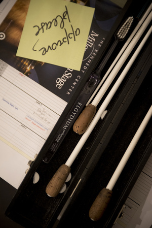 Conductor Christoph Eschenbach's baton case for the evening.