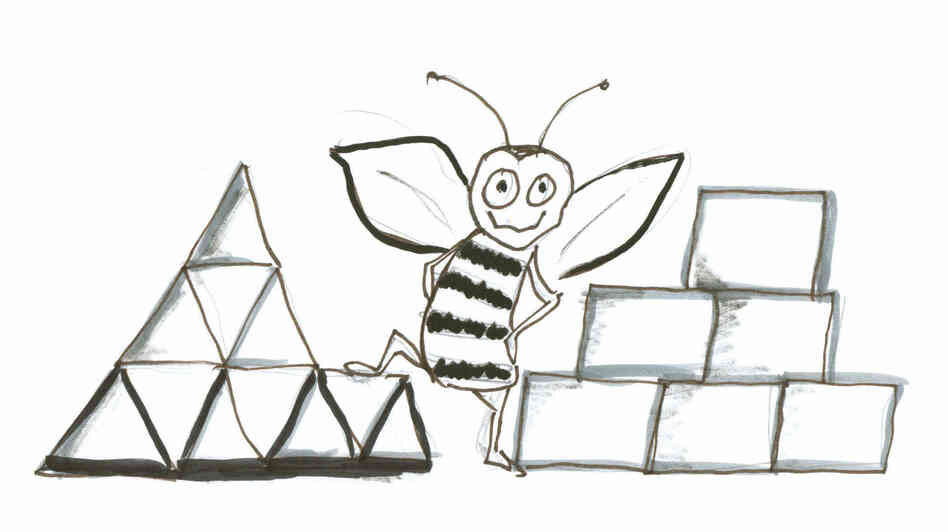 Bee with triangles and squares Bee with triangles and squares