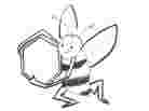 Bee with hexagon