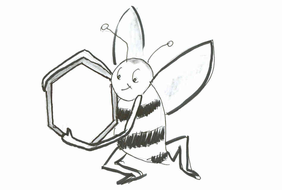 Bee with hexagon Bee with hexagon