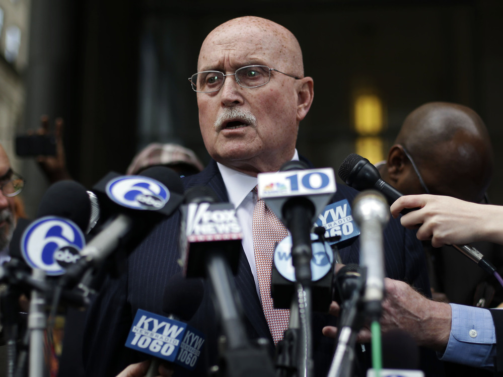 Jack McMahon, the defense attorney for abortion doctor Kermit Gosnell, speaks outside the Philadelphia courthouse after the guilty verdicts Monday.