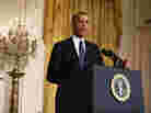 President Obama makes a statement Wednesday about acting IRS Commissioner Steve Miller's resignation.