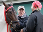 Kentucky Derby winner Orb gets a blanket put on him by exercise rider Jennifer Patterson and trainer Shug McGaughey after a workout earlier this week at Pimlico Race Course in Baltimore. Orb contends Saturday for the Preakness Stakes, the second leg of thoroughbred racing's Triple Crown. Kentucky Derby winner Orb gets a blanket put on him by exercise rider Jennifer Patterson and trainer Shug McGaughey after a workout earlier this week at Pimlico Race Course in Baltimore. Orb contends Saturday for the Preakness Stakes, the second leg of thoroughbred racing's Triple Crown.