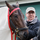 Kentucky Derby winner Orb gets a blanket put on him by exercise rider Jennifer Patterson and trainer Shug McGaughey after a workout earlier this week at Pimlico Race Course in Baltimore. Orb contends Saturday for the Preakness Stakes, the second leg of thoroughbred racing's Triple Crown.