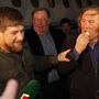 French actor Gerard Depardieu (right) chats with Chechen leader Ramzan Kadyrov shortly after his arrival in Chechnya's capital, Grozny, on Feb. 24. French actor Gerard Depardieu (right) chats with Chechen leader Ramzan Kadyrov shortly after his arrival in Chechnya's capital, Grozny, on Feb. 24.