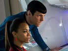 Zoe Saldana is Uhura and Zachary Quinto is Spock in the new J.J. Abrams-directed Star Trek: Into Darkness, the 12th installment in the franchise. Zoe Saldana is Uhura and Zachary Quinto is Spock in the new J.J. Abrams-directed Star Trek: Into Darkness, the 12th installment in the franchise.