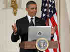 Few things likely please the Obama White House as a political battle fought on social media. Above, President Obama participates in a "Twitter Town Hall" in 2011.