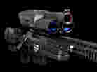 A TrackingPoint rifle features a high-tech scope that includes a laser rangefinder and a Wi-Fi server. A TrackingPoint rifle features a high-tech scope that includes a laser rangefinder and a Wi-Fi server.