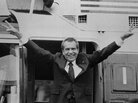 Richard Nixon says goodbye to members of his staff outside the White House as he boards a helicopter after resigning the presidency on Aug. 9, 1974. Richard Nixon says goodbye to members of his staff outside the White House as he boards a helicopter after resigning the presidency on Aug. 9, 1974.