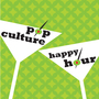 A drawing of two clinking martini glasses.