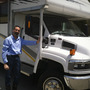Ira Leifer, next to an RV he has outfitted with methane sensors and other equipment to sniff the air.