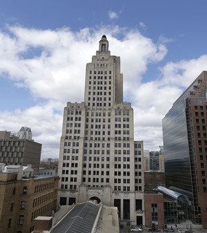 The iconic Industrial Trust Tower, knows as "The Superman building," stands in downtown Providence, R.I. The Art Deco-style skyscraper, the tallest in the state, lost its last tenant when the bank's lease expired in April. The iconic Industrial Trust Tower, knows as "The Superman building," stands in downtown Providence, R.I. The Art Deco-style skyscraper, the tallest in the state, lost its last tenant when the bank's lease expired in April.