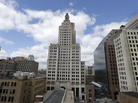 The iconic Industrial Trust Tower, knows as the "Superman building," stands in downtown Providence, R.I. The art deco-style skyscraper, the tallest in the state, lost its last tenant when the bank's lease expired in April. The iconic Industrial Trust Tower, knows as the "Superman building," stands in downtown Providence, R.I. The art deco-style skyscraper, the tallest in the state, lost its last tenant when the bank's lease expired in April.