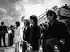 Ray Manzarek (far right) stands with fellow members of The Doors Jim Morrison (from right), Robby Krieger and John Densmore in 1968. Manzarek died Monday in Germany. He was 74.